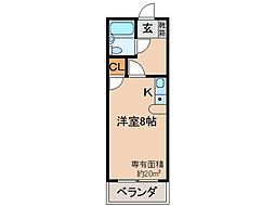 ジョイフル宇治 ワンルームの間取図画像