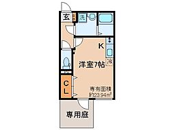 グランデコート大宅SOUTH ワンルームの間取図画像