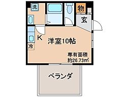 VIEFLAT・L ワンルームの間取図画像
