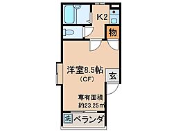 メゾン・ド・ラディ 1Kの間取図画像