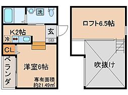 ラ・シャンス2 1Kの間取図画像