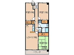 フレックス戸ノ内 3LDKの間取図画像