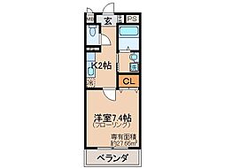 メゾンNICO 1Kの間取図画像