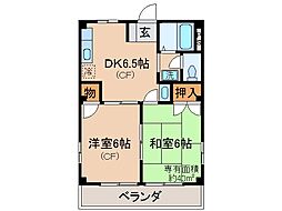 キャンディー 2DKの間取図画像