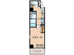 バンブーサン 1Kの間取図画像