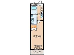 ラナキュラス椥辻 1Kの間取図画像