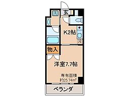 テル・サーティーン 1Kの間取図画像