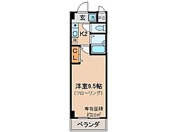 サムパティーク山科 1Kの間取図画像