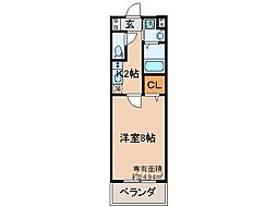 サクシード伏見駅南 1Kの間取図画像
