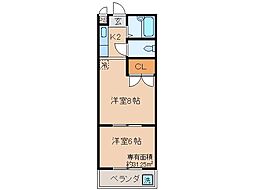 ティファニーハイツ 2Kの間取図画像