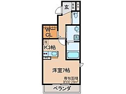 COZYHOUSE 1Kの間取図画像