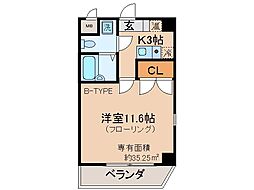 レ・タン・ドゥ・ラ・メールCK1 1Kの間取図画像