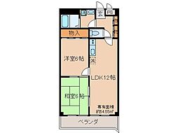 インペリアルパレスリバーサイド 2LDKの間取図画像