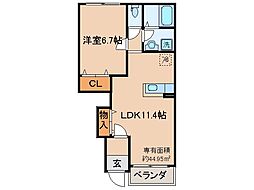 ウェルシーアイ 1LDKの間取図画像