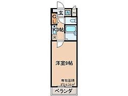 ソルフィー山科 1Kの間取図画像