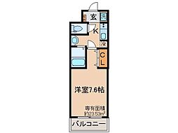グレースコート御陵 1Kの間取図画像