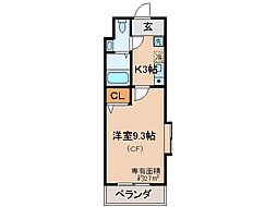 メゾンポジティブ 1Kの間取図画像