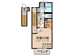 アスピリアハナミズキ 1Kの間取図画像