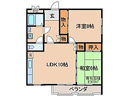 パラドール宮前橋 2LDKの間取図画像