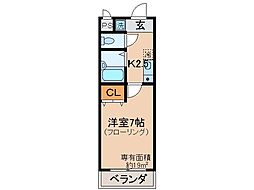 エクセレント秋桜 1Kの間取図画像
