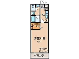 メゾン・プラクティス 1Kの間取図画像