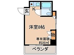 フォレスト ワンルームの間取図画像