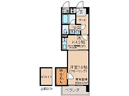 ウイングヒルズ京都南 1Kの間取図画像