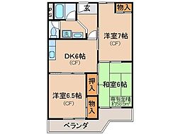 コーポラス大洋向島 3DKの間取図画像