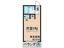 リブレ平野 1Kの間取図画像