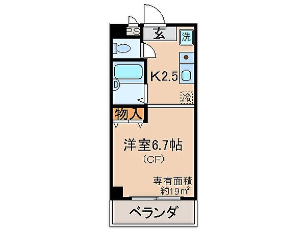 京都府京都市山科区竹鼻西ノ口町(賃貸マンション1K・3階・19.00㎡)の写真 その2