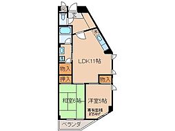レジデンス淀 2LDKの間取図画像