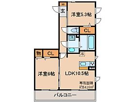 京都府京都市伏見区下鳥羽中円面田町（賃貸アパート2LDK・2階・54.28㎡） その2