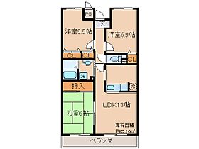 京都府城陽市寺田林ノ口（賃貸マンション3LDK・2階・65.16㎡） その2