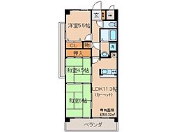 エルシティ伏見桃山 3LDKの間取図画像