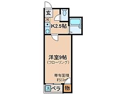 エスポワール桃山 1Kの間取図画像