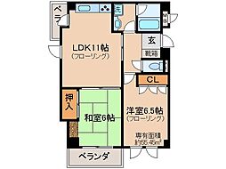ローゼンガーデン 2LDKの間取図画像
