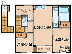 コラソン江戸町 2LDKの間取図画像