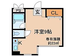 フラット717 ワンルームの間取図画像