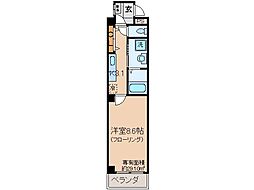 ドムスタレイア石田大受 1Kの間取図画像