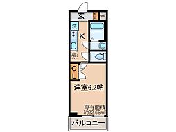 JR東海道・山陽本線 山科駅 徒歩7分の賃貸マンション 2階1Kの間取り