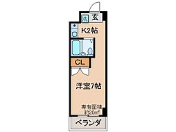 フォレスト 1Kの間取図画像
