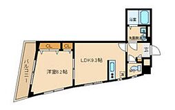 サンズ細野 2階1LDKの間取り