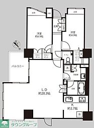 京王線 千歳烏山駅 徒歩8分の賃貸マンション 7階3LDKの間取り