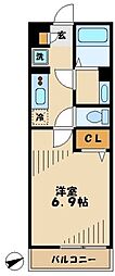 JR南武線 中野島駅 徒歩6分の賃貸マンション 1階1Kの間取り