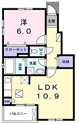 ハレマウロア 1LDKの間取図画像