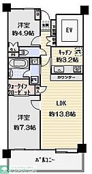 ガーデンハイツ調布・柴崎 2LDKの間取図画像