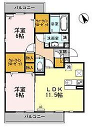 ElysionWest 2LDKの間取図画像