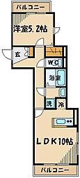 パルコート芦花 1LDKの間取図画像