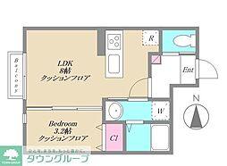 lechainon2 1LDKの間取図画像