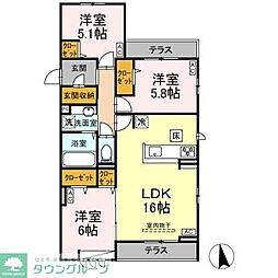 コルザフィオーレ 3LDKの間取図画像
